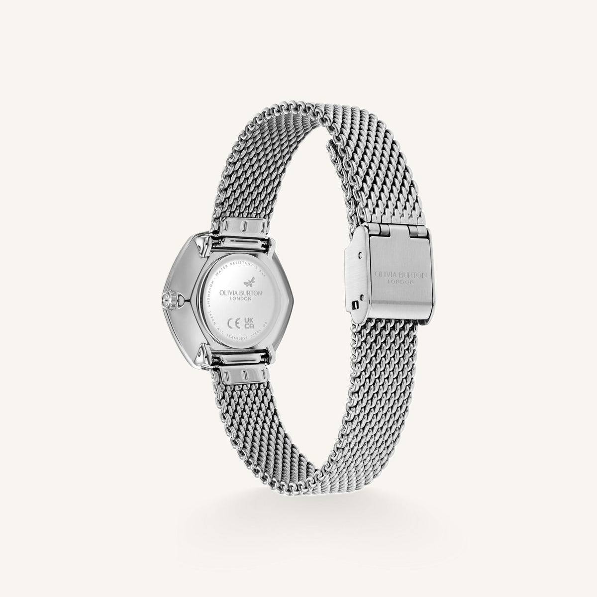 Olivia Burton Signature Charing Ladies Watch of Silver Stainless Steel/Mesh Bracelet, 28.5mm, 24000286