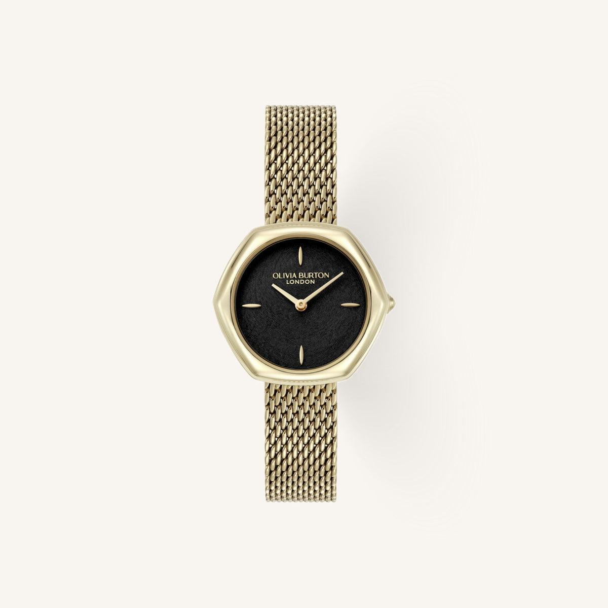 Olivia Burton Signature Small Ladies Watch of Gold Stainless Steel/Mesh Bracelet, 28.5mm, 24000287