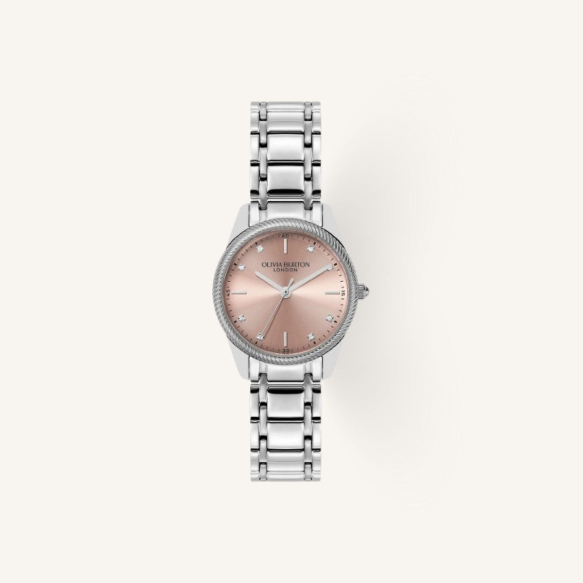 Olivia Burton Sports Luxe Small Ladies Watch of Silver Stainless Steel/Bracelet, 28mm, 24000289
