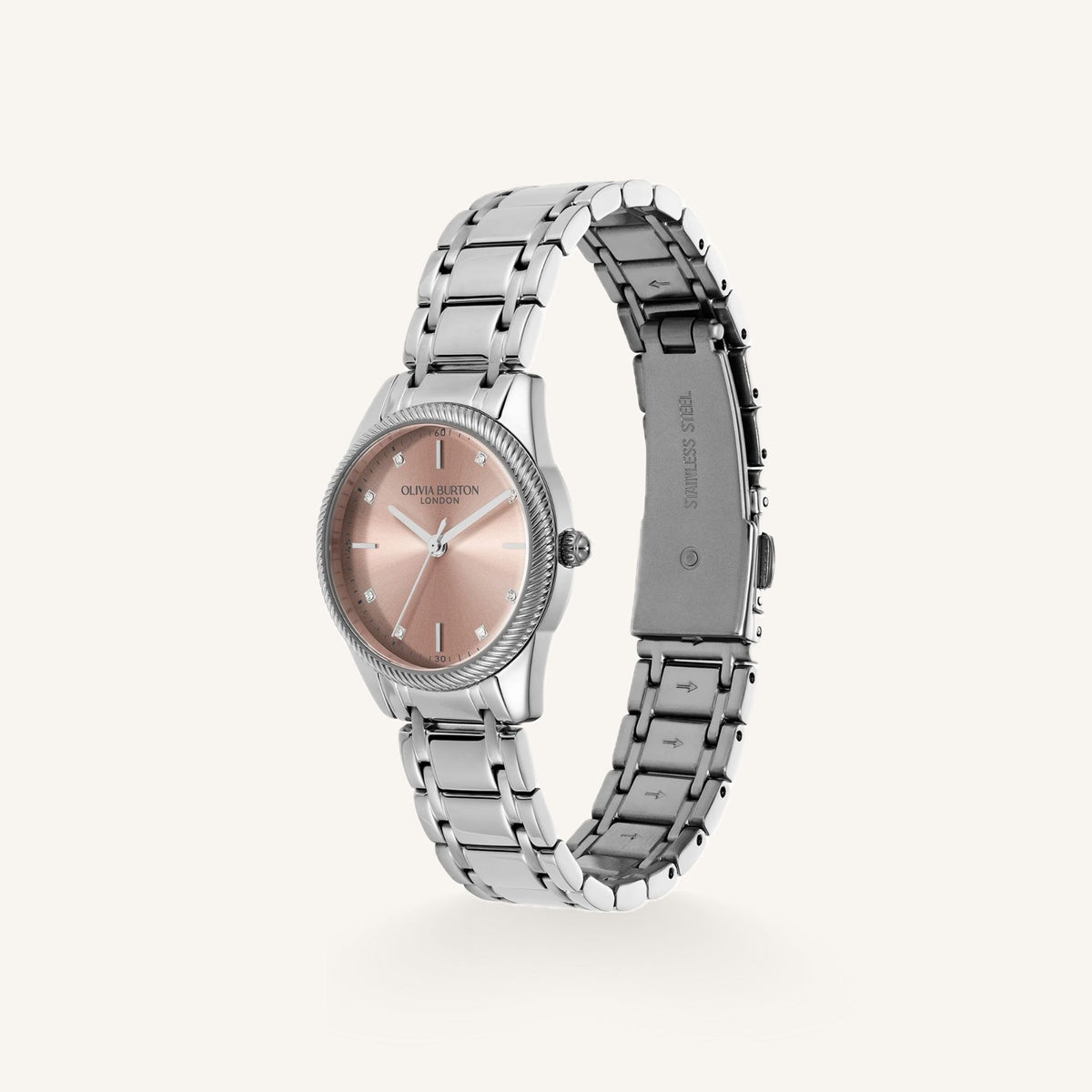 Olivia Burton Sports Luxe Small Ladies Watch of Silver Stainless Steel/Bracelet, 28mm, 24000289