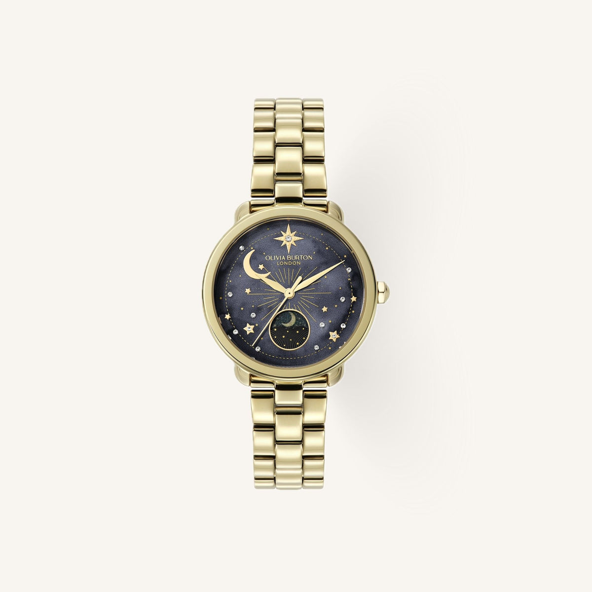 Olivia Burton Celestial (Moonphase) Ladies Watch of Gold Stainless Steel/Bracelet, 34mm, 24000298