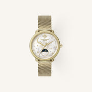 Olivia Burton Celestial (Moonphase) Ladies Watch of Gold Stainless Steel/Mesh Bracelet, 34mm, 24000299