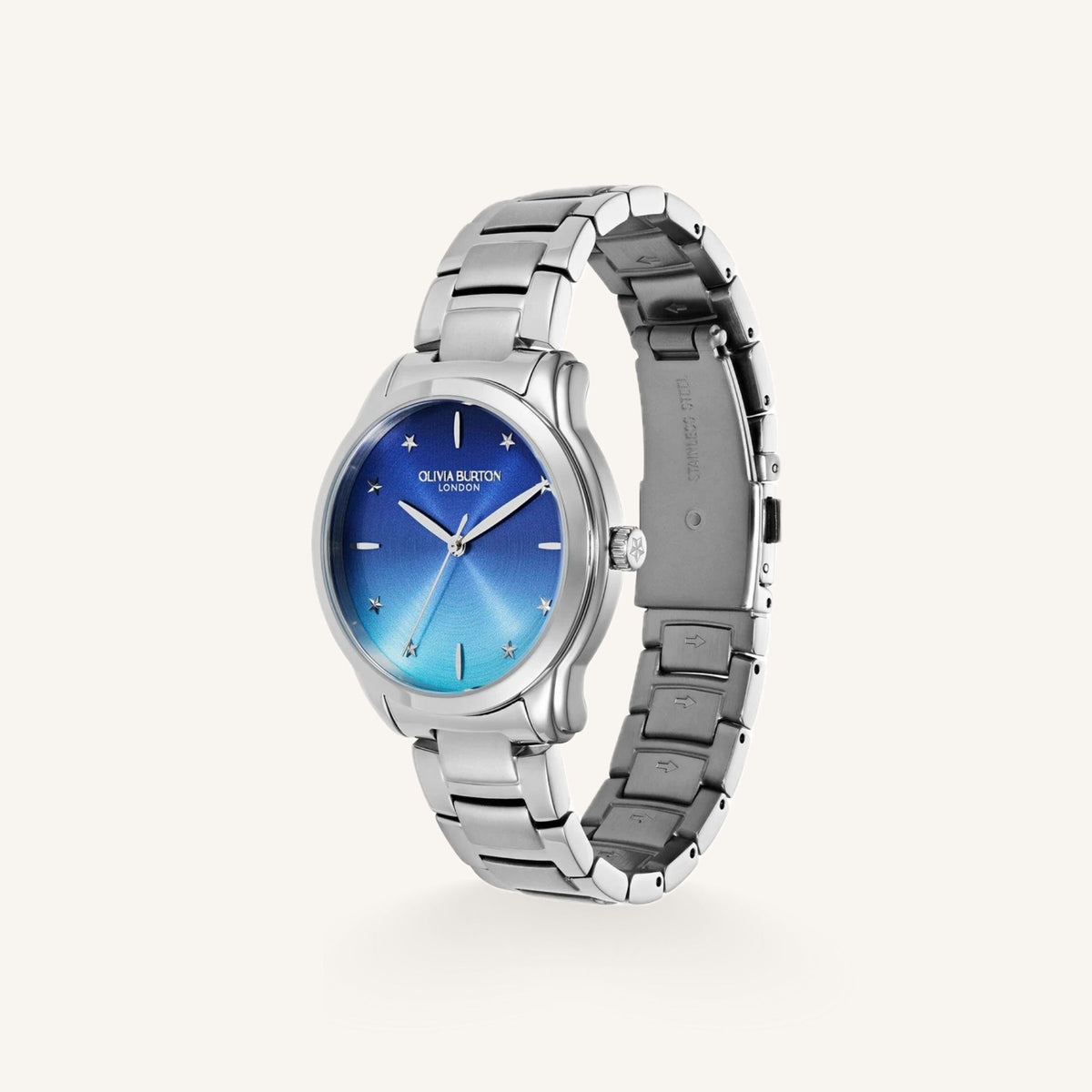 Olivia Burton Modern Classics Colourwave Ladies Watch of Silver Stainless Steel/Bracelet, 36mm, 24000318