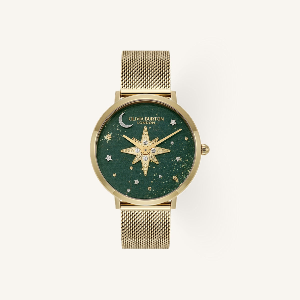 Olivia Burton Celestial Nova Ladies Watch of Gold Stainless Steel/Mesh Bracelet, 35mm, 24000323