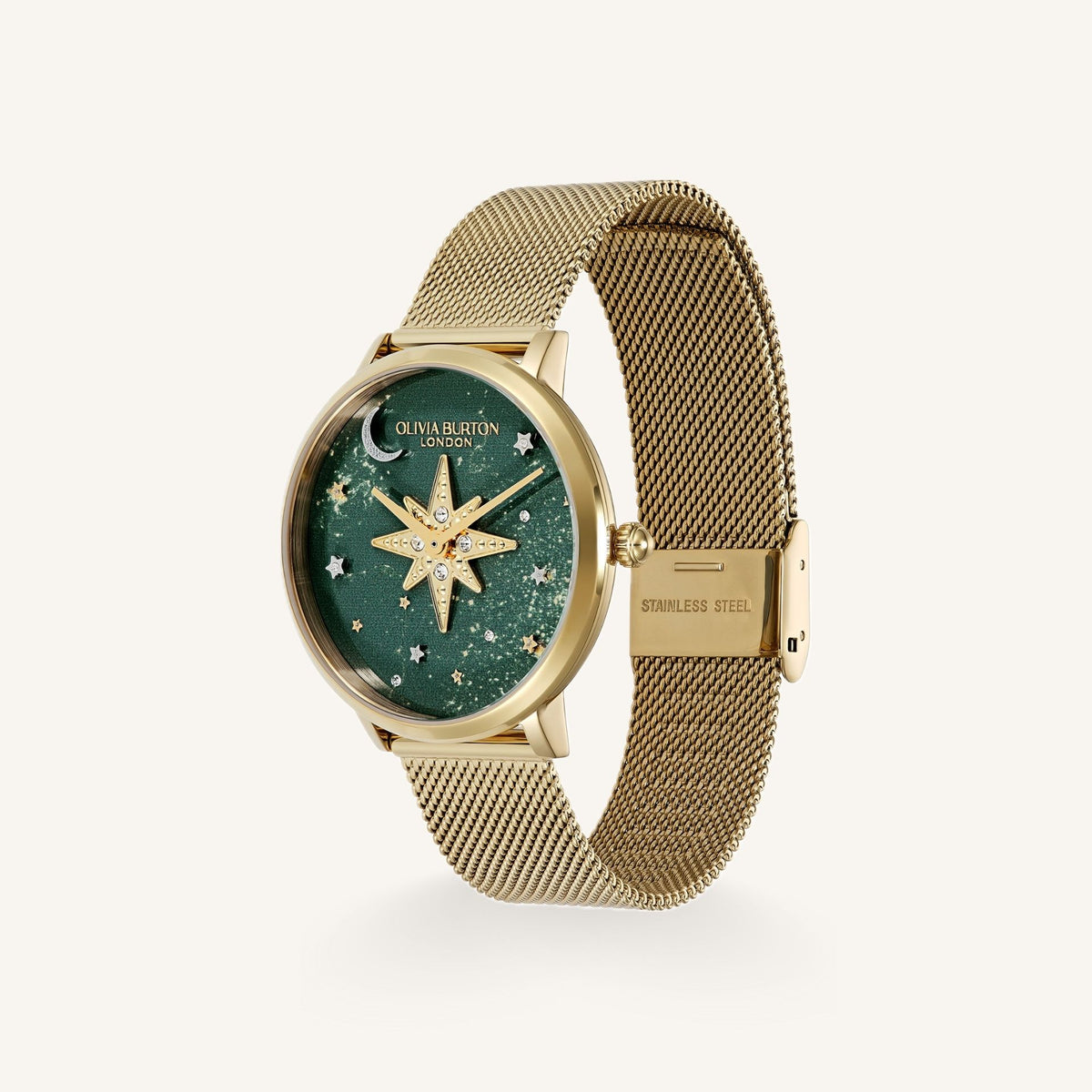 Olivia Burton Celestial Nova Ladies Watch of Gold Stainless Steel/Mesh Bracelet, 35mm, 24000323