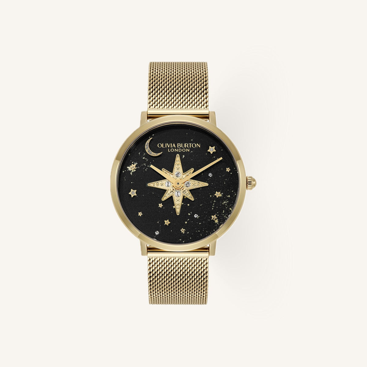 Olivia Burton Celestial Nova Ladies Watch of Gold Stainless Steel/Mesh Bracelet, 35mm, 24000324