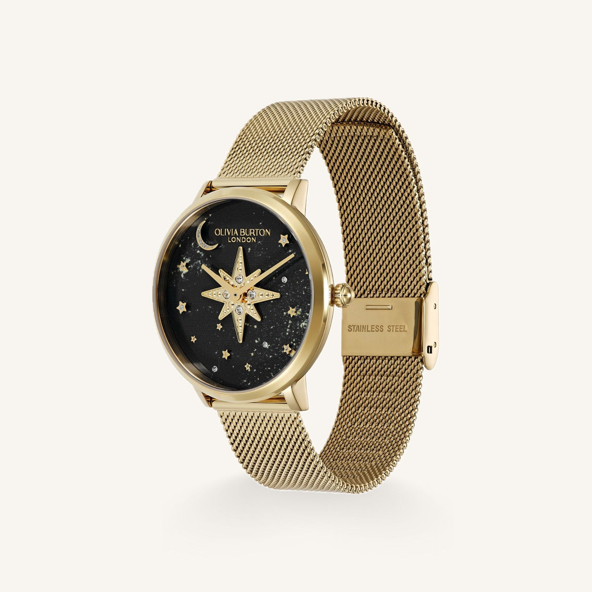 Olivia Burton Celestial Nova Ladies Watch of Gold Stainless Steel/Mesh Bracelet, 35mm, 24000324