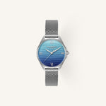 Olivia Burton Signature Azure Ladies Watch of Silver Stainless Steel/Mesh Bracelet, 30mm, 24000335