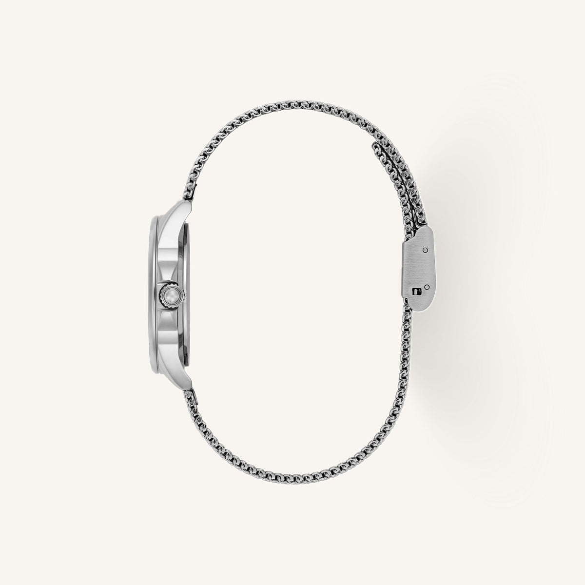 Olivia Burton Signature Azure Ladies Watch of Silver Stainless Steel/Mesh Bracelet, 30mm, 24000335