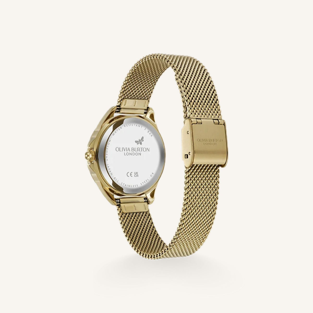 Olivia Burton Signature Azure Ladies Watch of Gold Stainless Steel/Mesh Bracelet, 30mm, 24000336