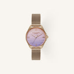 Olivia Burton Signature Azure Ladies Watch of Carnation Gold Stainless Steel/Mesh Bracelet, 30mm, 24000337