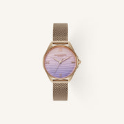 Olivia Burton Signature Azure Ladies Watch of Carnation Gold Stainless Steel/Mesh Bracelet, 30mm, 24000337