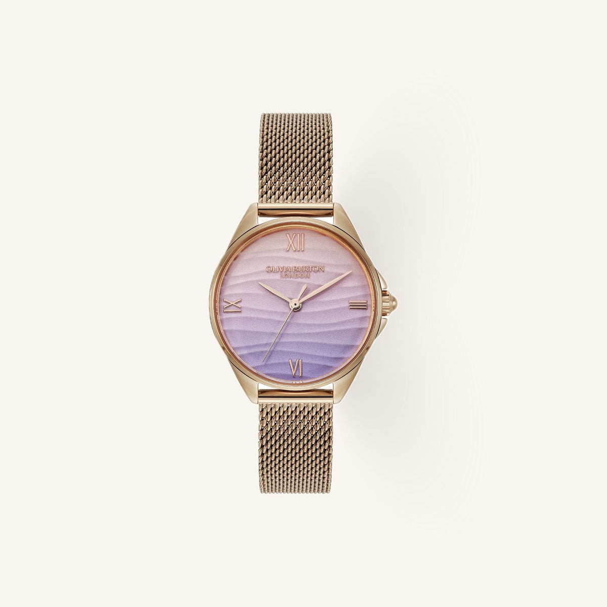 Olivia Burton Signature Azure Ladies Watch of Carnation Gold Stainless Steel/Mesh Bracelet, 30mm, 24000337