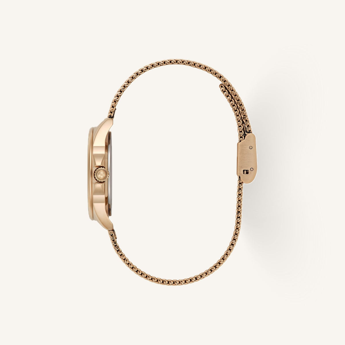 Olivia Burton Signature Azure Ladies Watch of Carnation Gold Stainless Steel/Mesh Bracelet, 30mm, 24000337