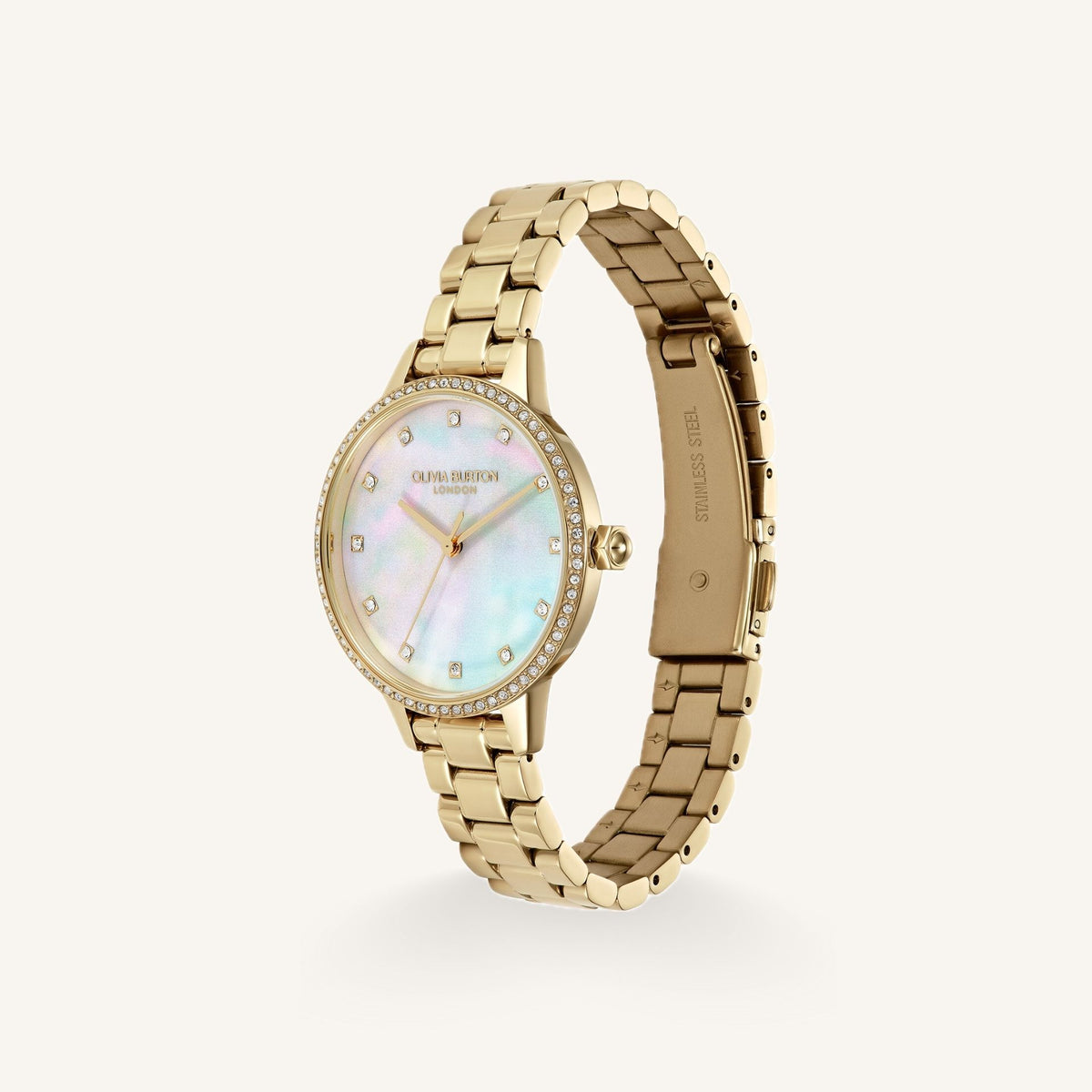 Olivia Burton Captivate (Classic) Ladies Watch of Gold Stainless Steel/Bracelet, 34mm, 24000347