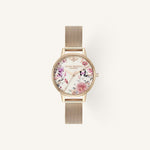 Olivia Burton Signature Small Ladies Watch of Silver Stainless Steel/Mesh Bracelet, 30mm, 24000362