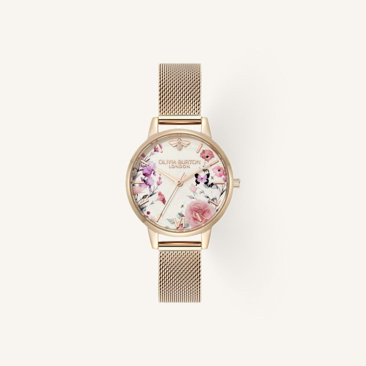 Olivia Burton Signature Small Ladies Watch of Silver Stainless Steel/Mesh Bracelet, 30mm, 24000362