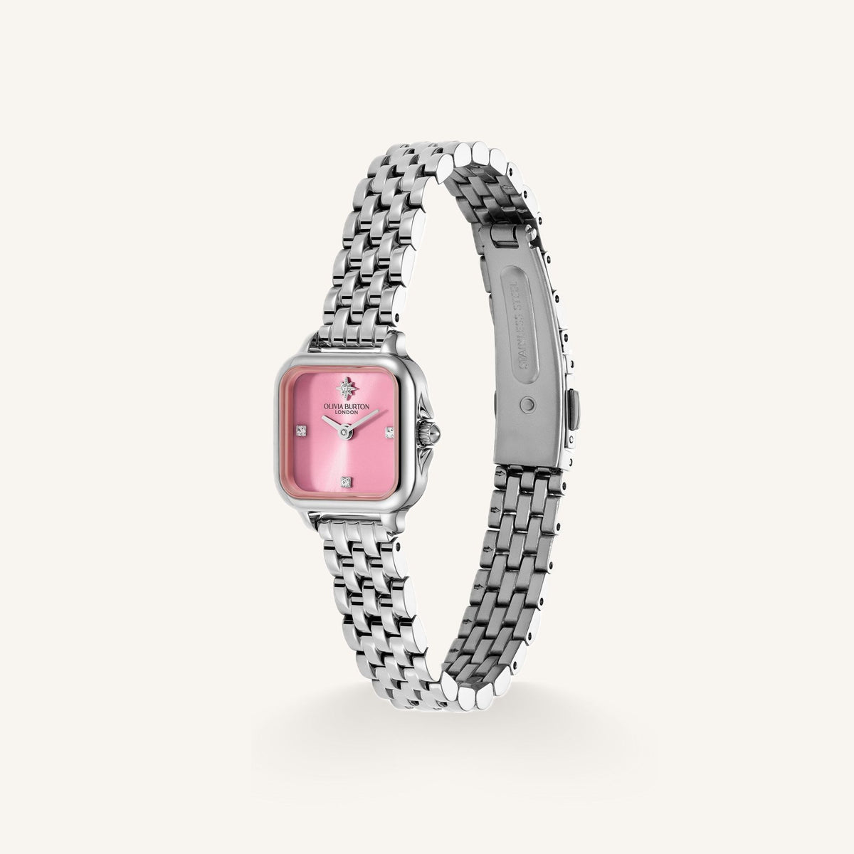 Olivia Burton Mini Grosvenor (Classic) Small Ladies Watch of Silver Stainless Steel/Bracelet, 20mm, 24000363