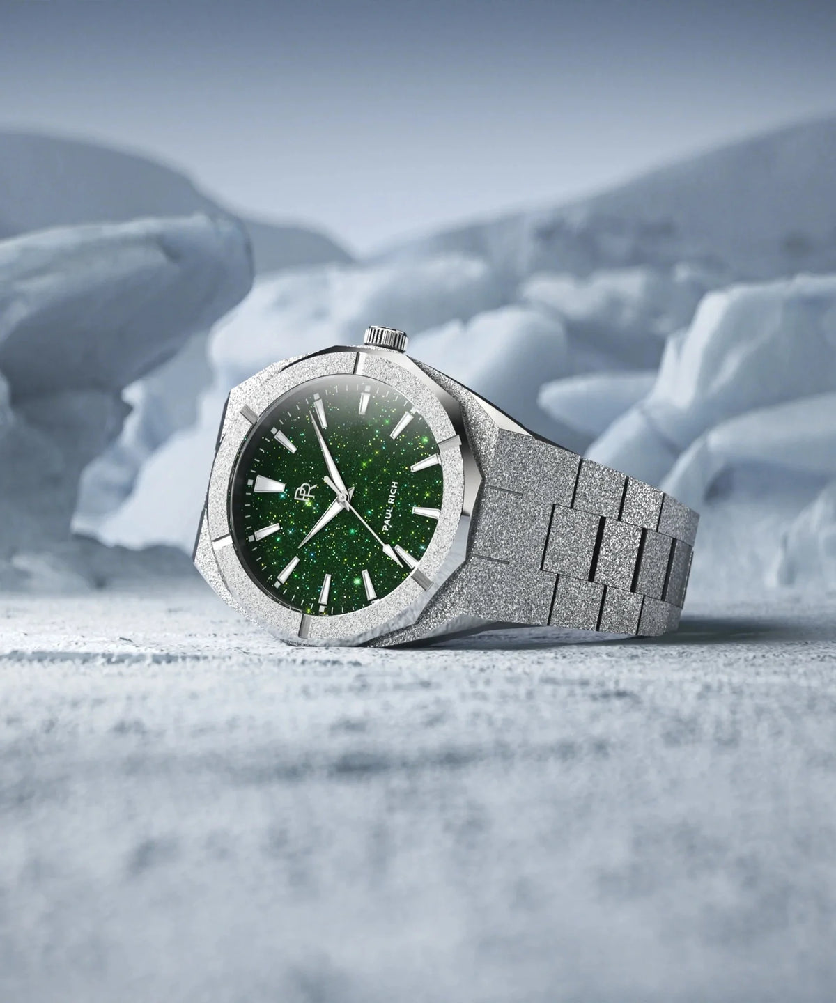 Paul Rich Frosted Star Dust Men's Watch of Frosted Star Dust Green Silver Stainless Steel/Bracelet, 42mm