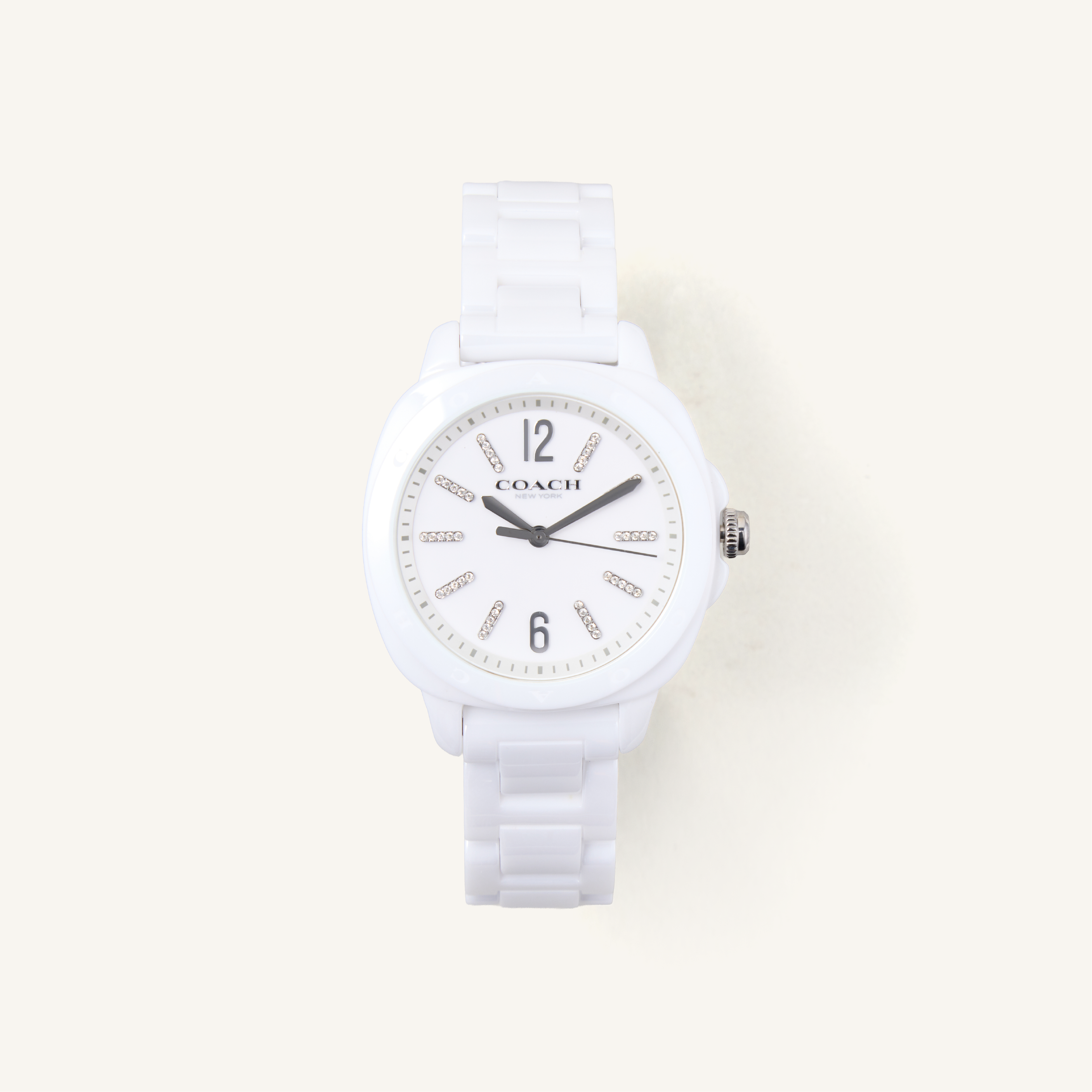 Coach Watch Kitt White & Crystal Markers 14504407