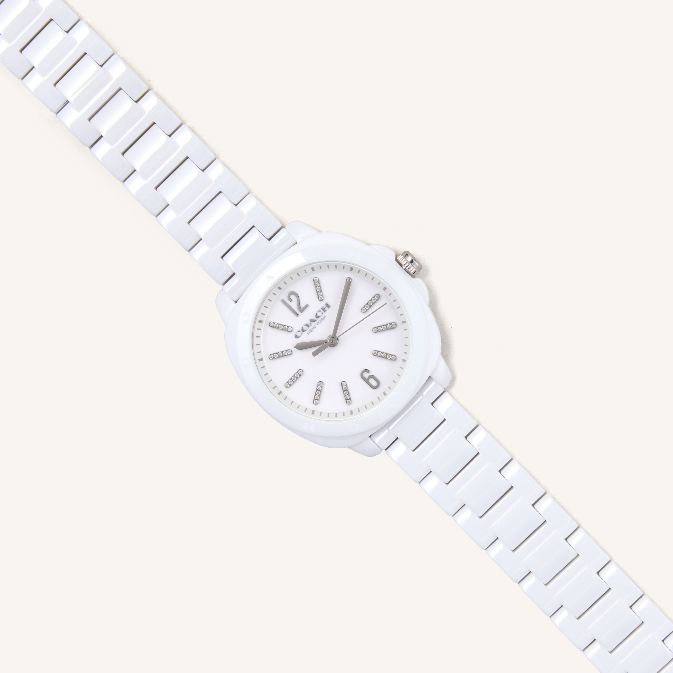 Coach Watch Kitt White & Crystal Markers 14504407