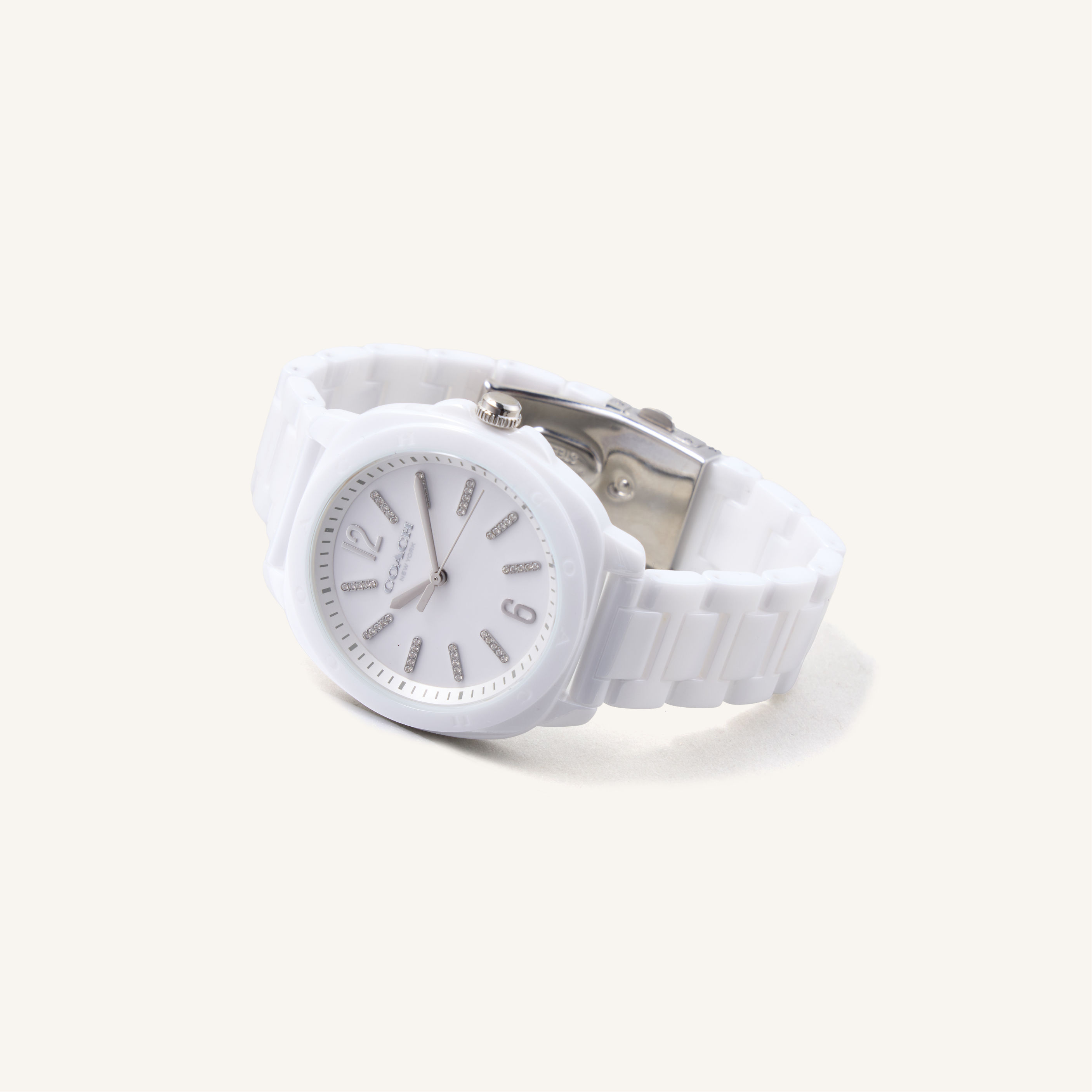 Coach Watch Kitt White & Crystal Markers 14504407