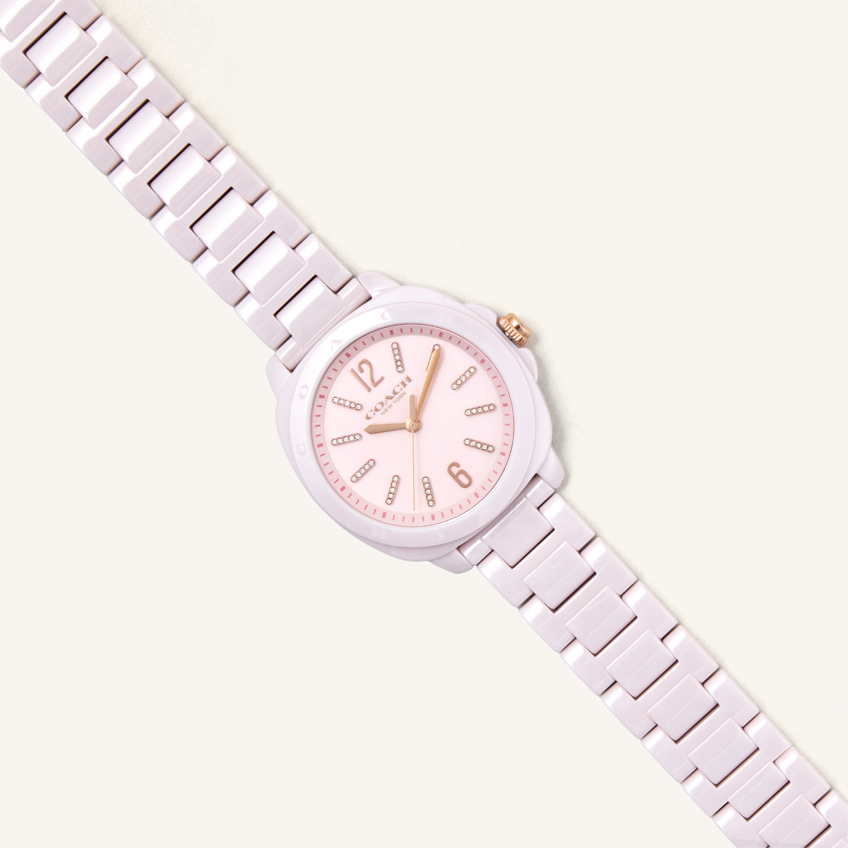 Coach Watch Kitt Pink & Crystal Markers 14504408