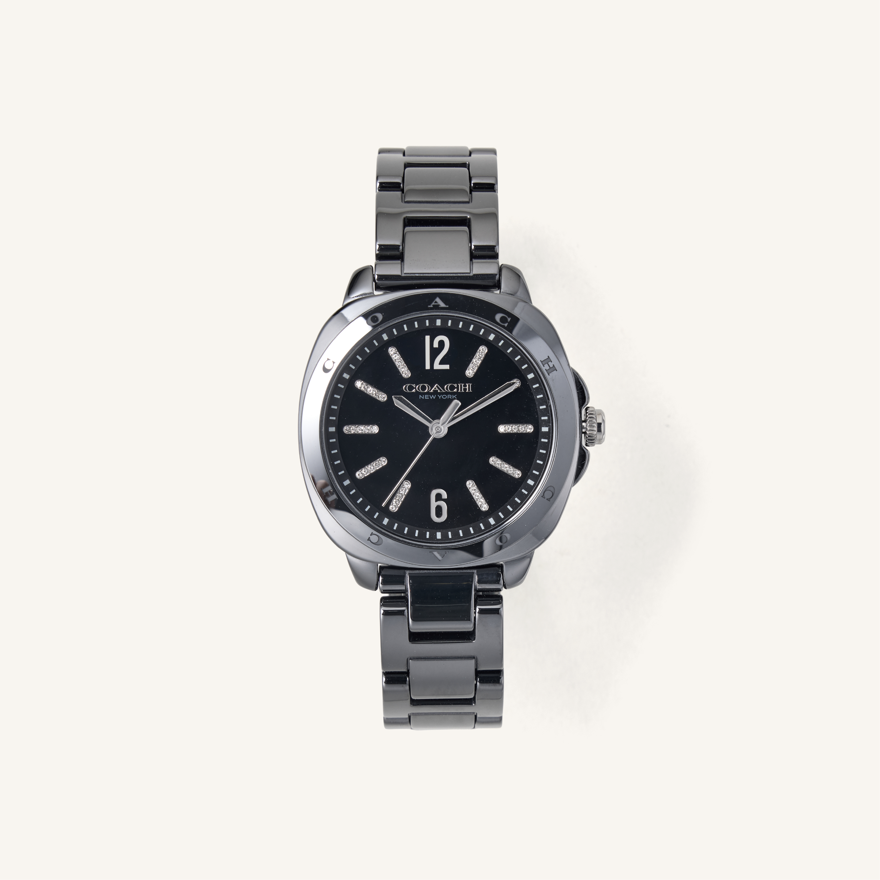 Coach Watch Kitt Black & Crystal Markers 14504412