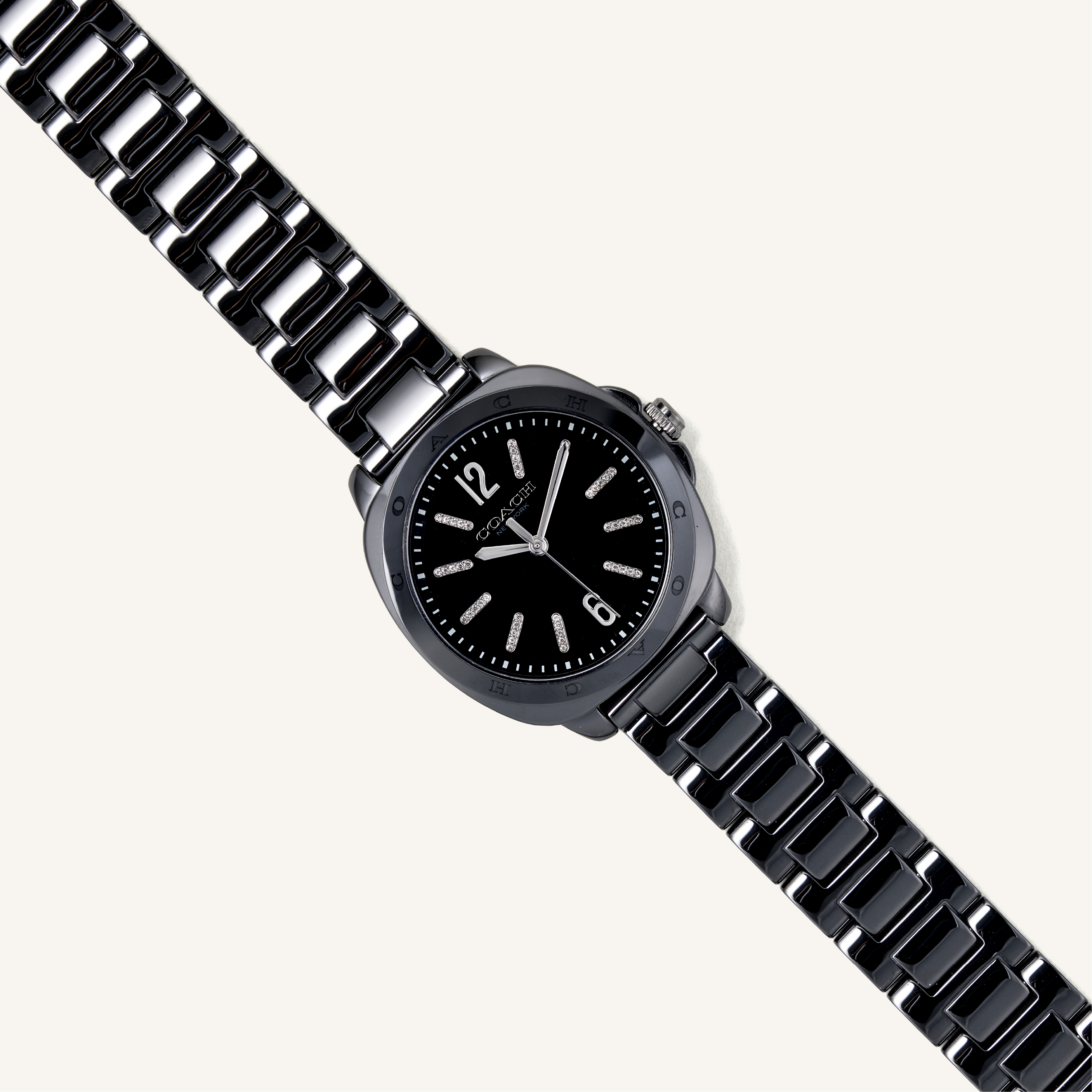 Coach Watch Kitt Black & Crystal Markers 14504412