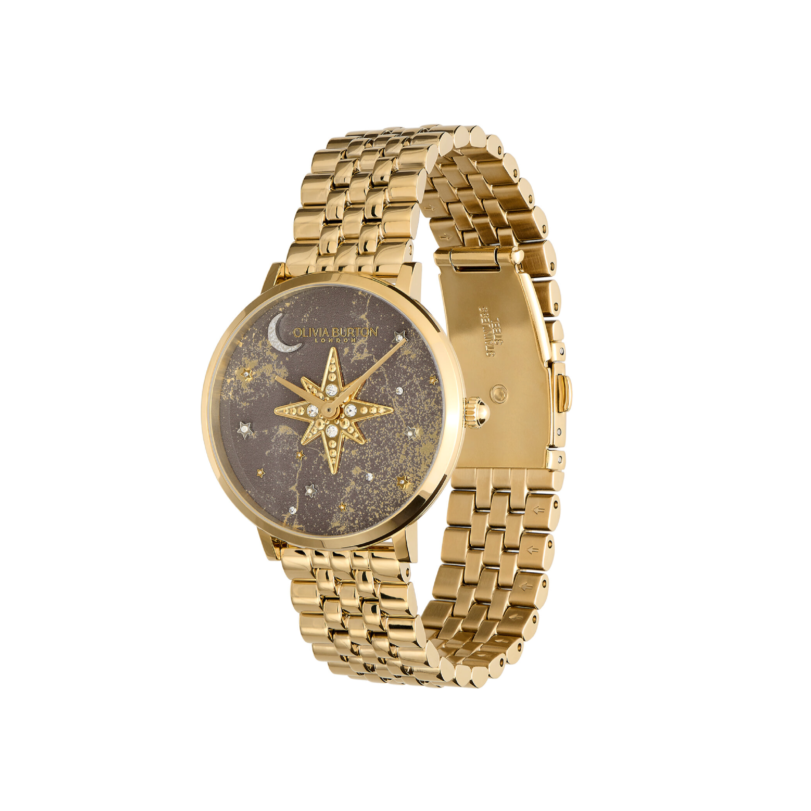 Olivia Burton Watch Art Deco Ionic Plated Gold Steel OB16DC02