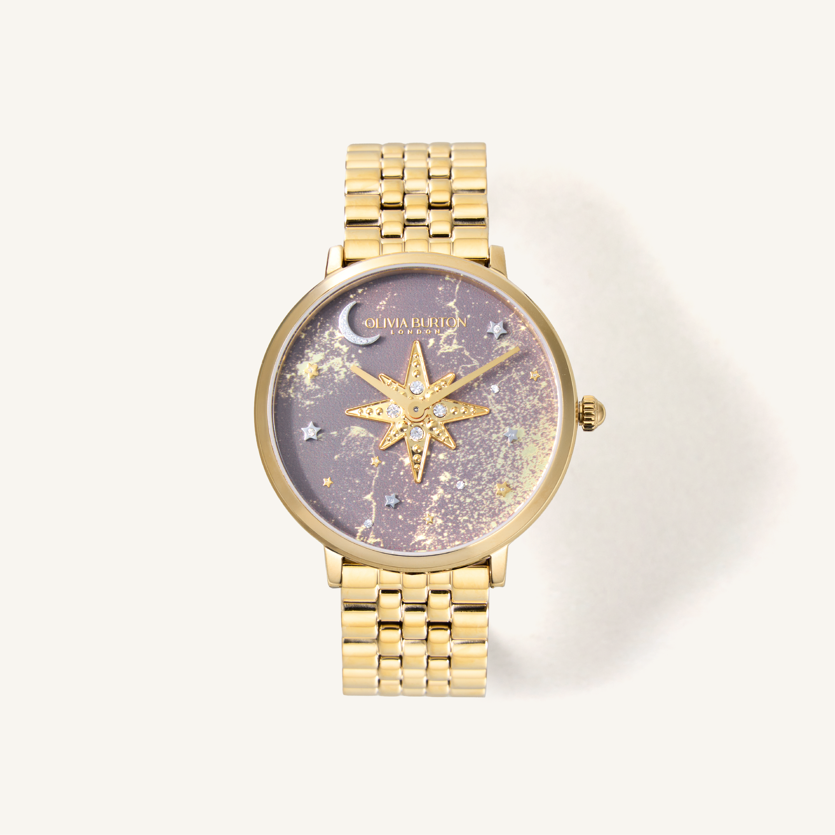 Olivia Burton Watch Celestial 35mm Nova Slim Mushroom & Gold Bracelet  24000079