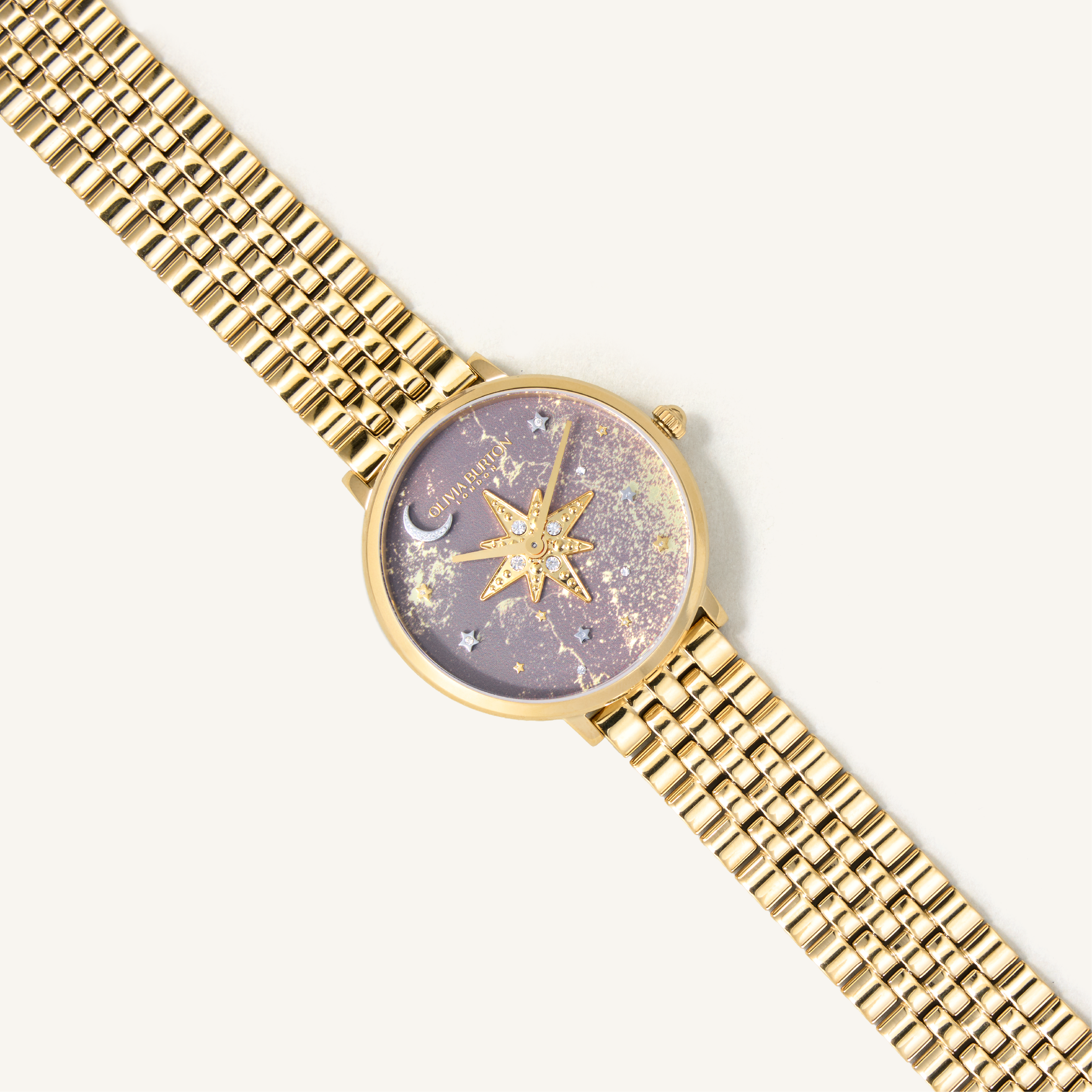 Olivia Burton Watch Celestial 35mm Nova Slim Mushroom & Gold Bracelet  24000079