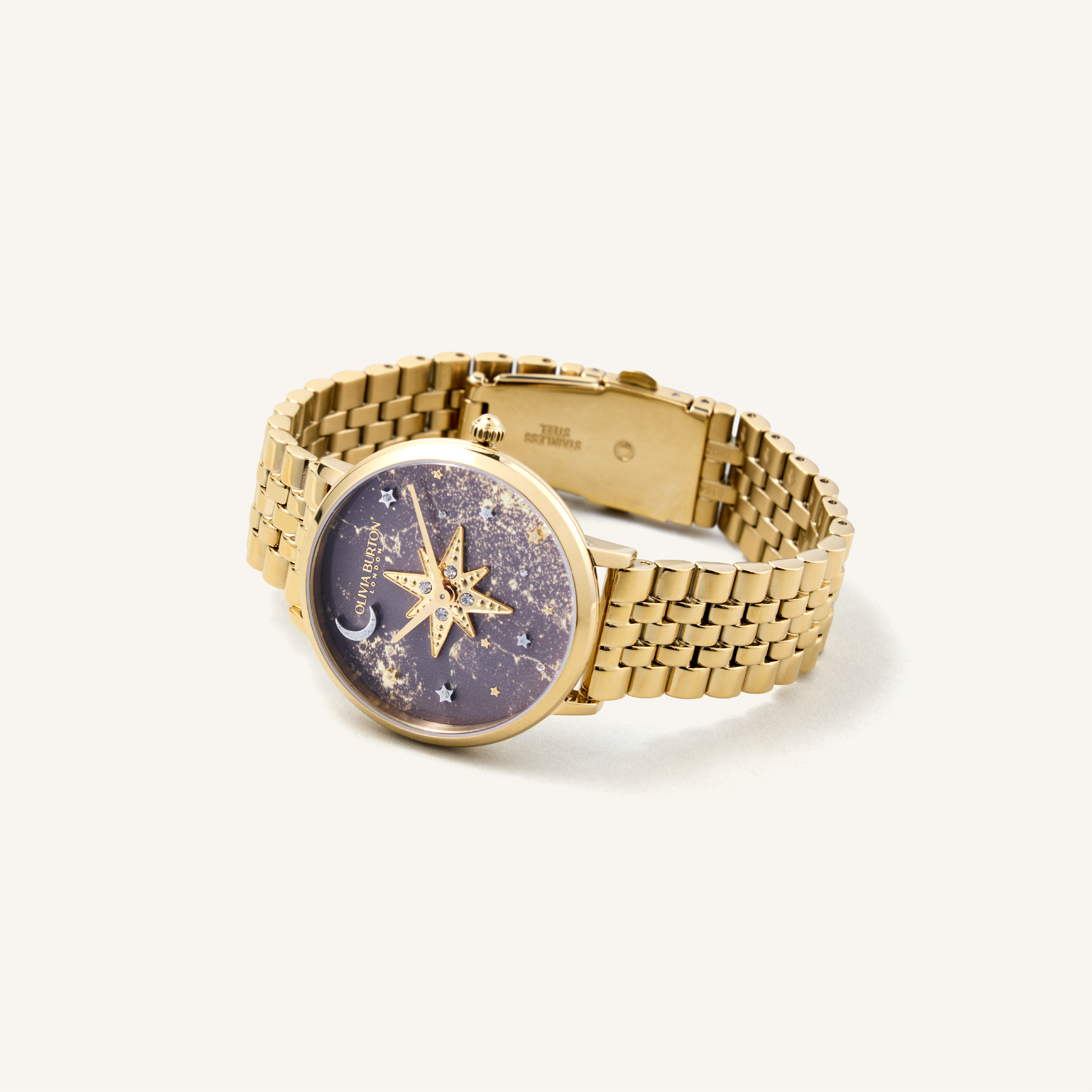 Olivia Burton Watch Celestial 35mm Nova Slim Mushroom & Gold Bracelet  24000079