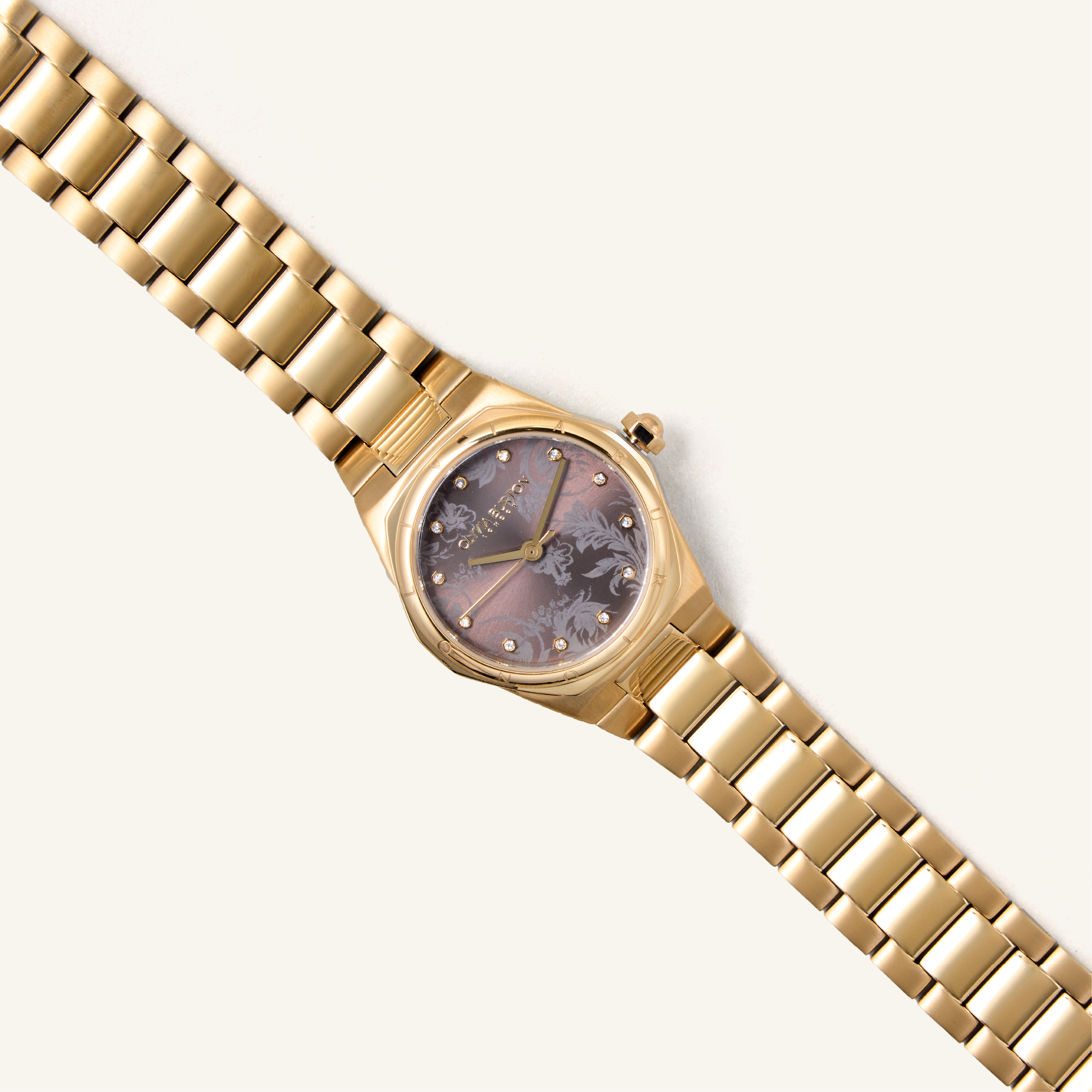 Olivia Burton Watch Sports Luxe 28mm Mini Hexa Mushroom & Gold Bracelet 24000107