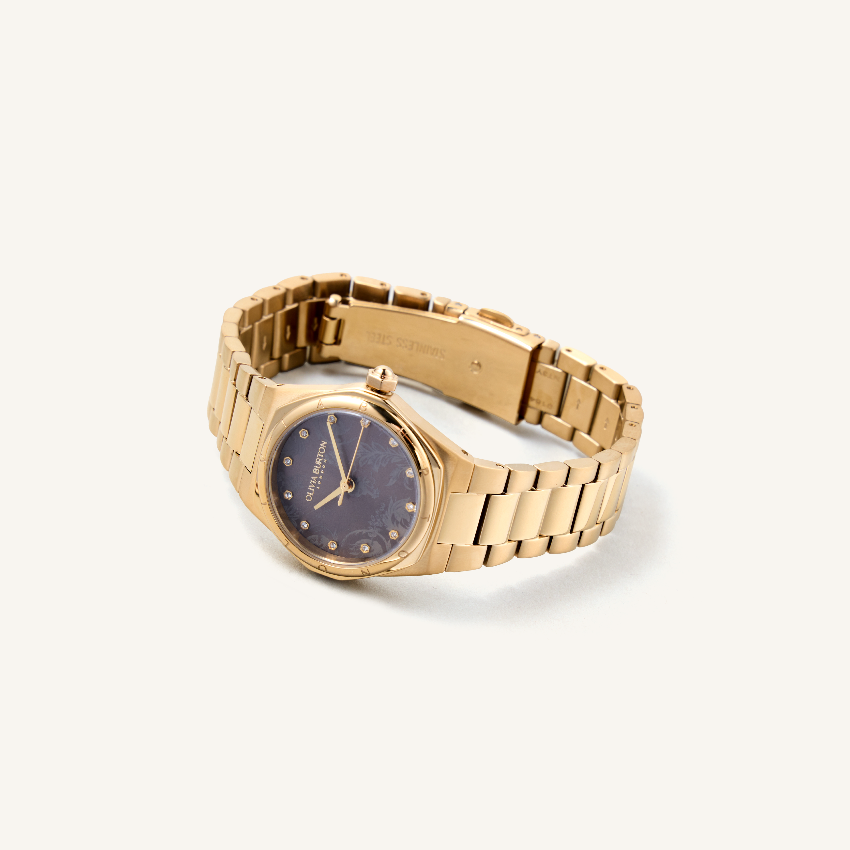 Olivia Burton Watch Sports Luxe 28mm Mini Hexa Mushroom & Gold Bracelet 24000107