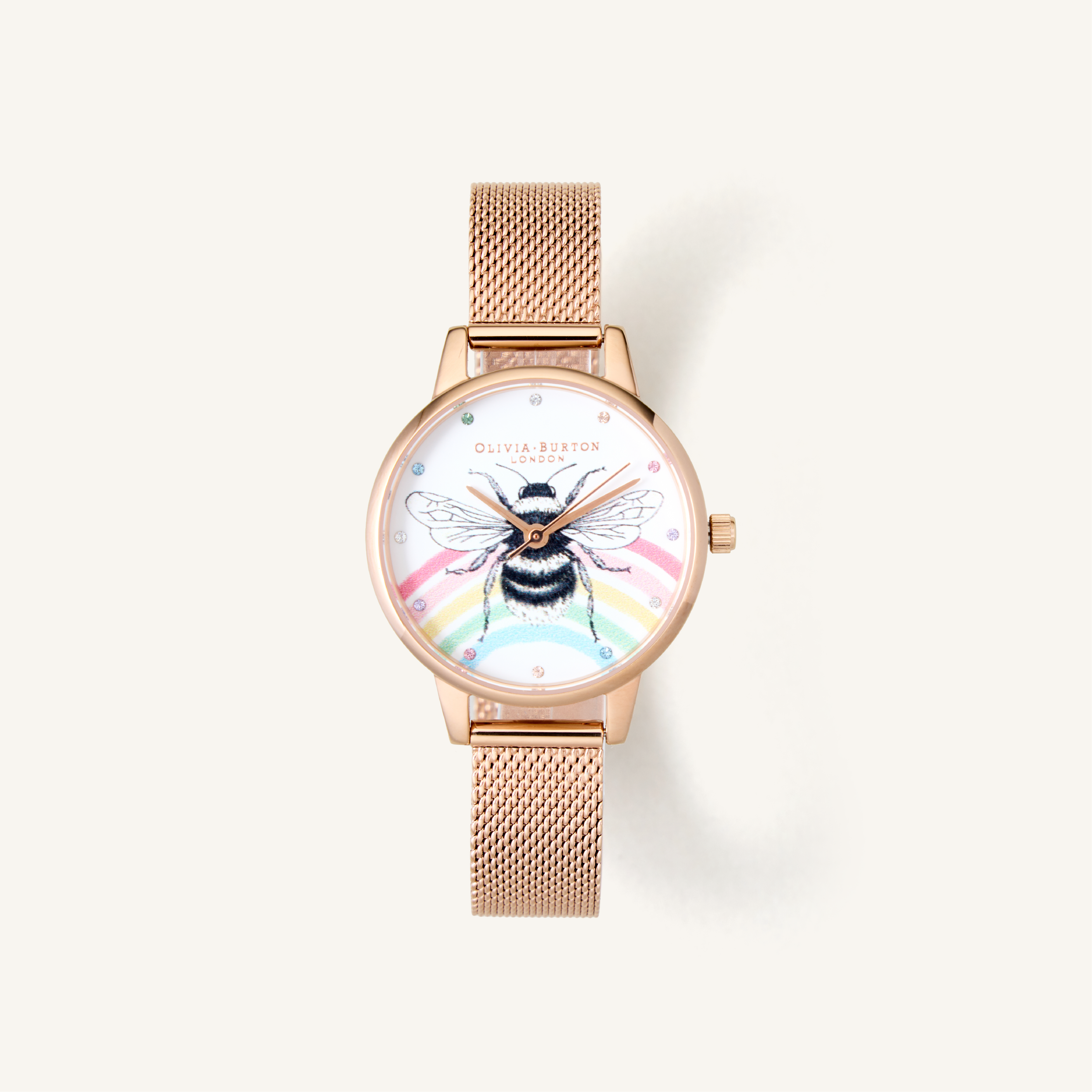 Olivia Burton Watch Illustrated Animals Ionic Plated Rose Gold Steel OB16WL90