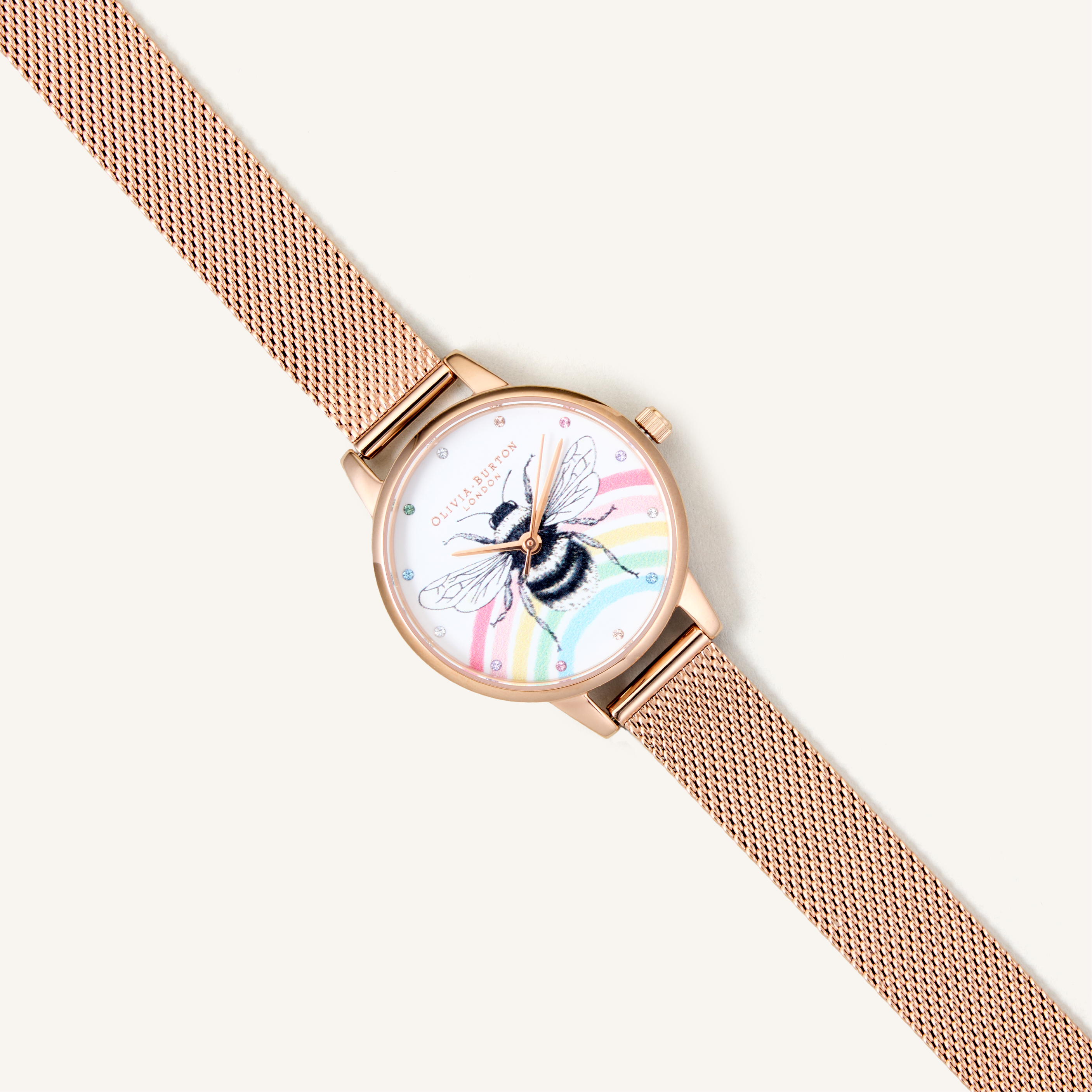 Olivia Burton Watch Illustrated Animals Ionic Plated Rose Gold Steel OB16WL90