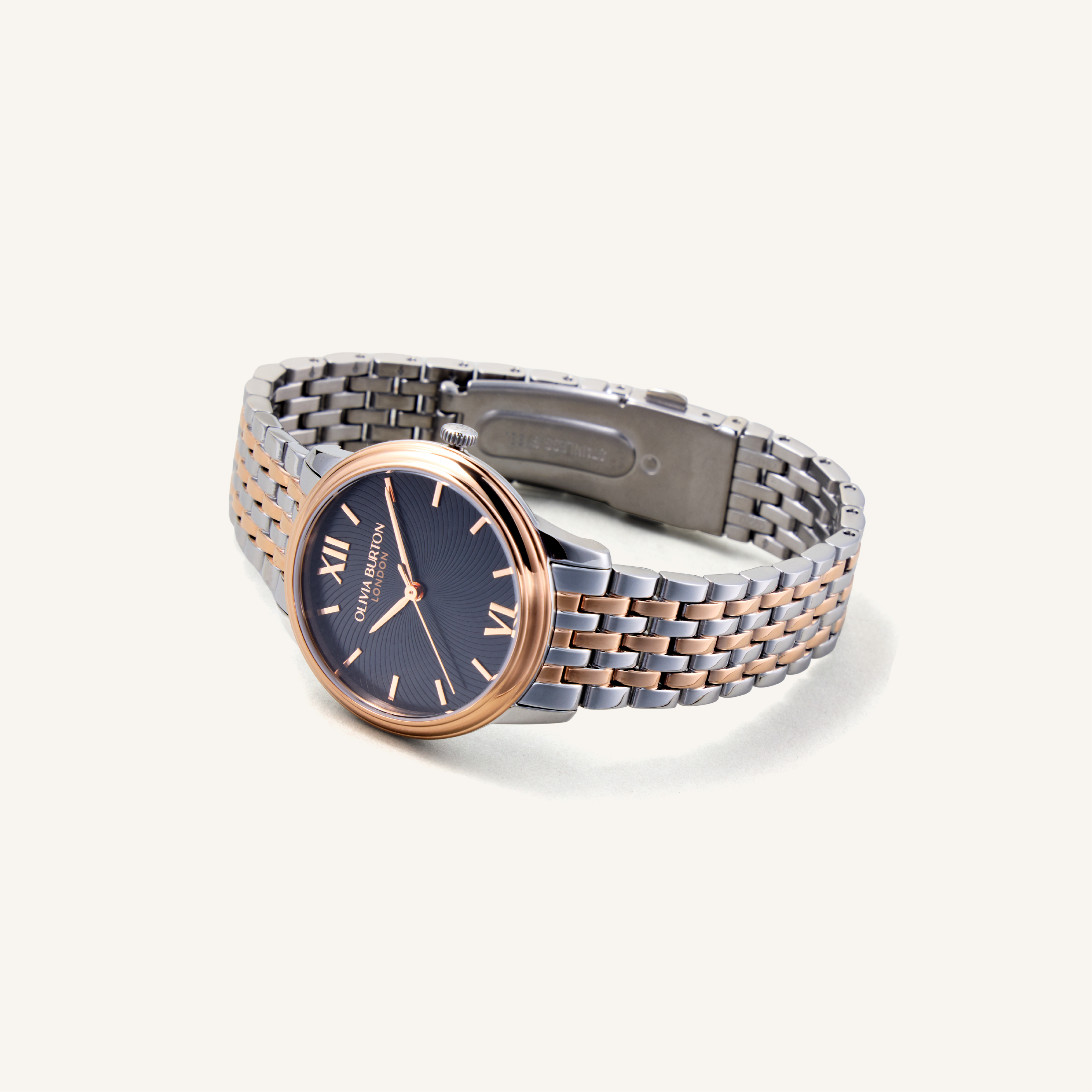 Olivia Burton Watch Classic 32mm Swirl Black & Two Tone Bracelet 24000133