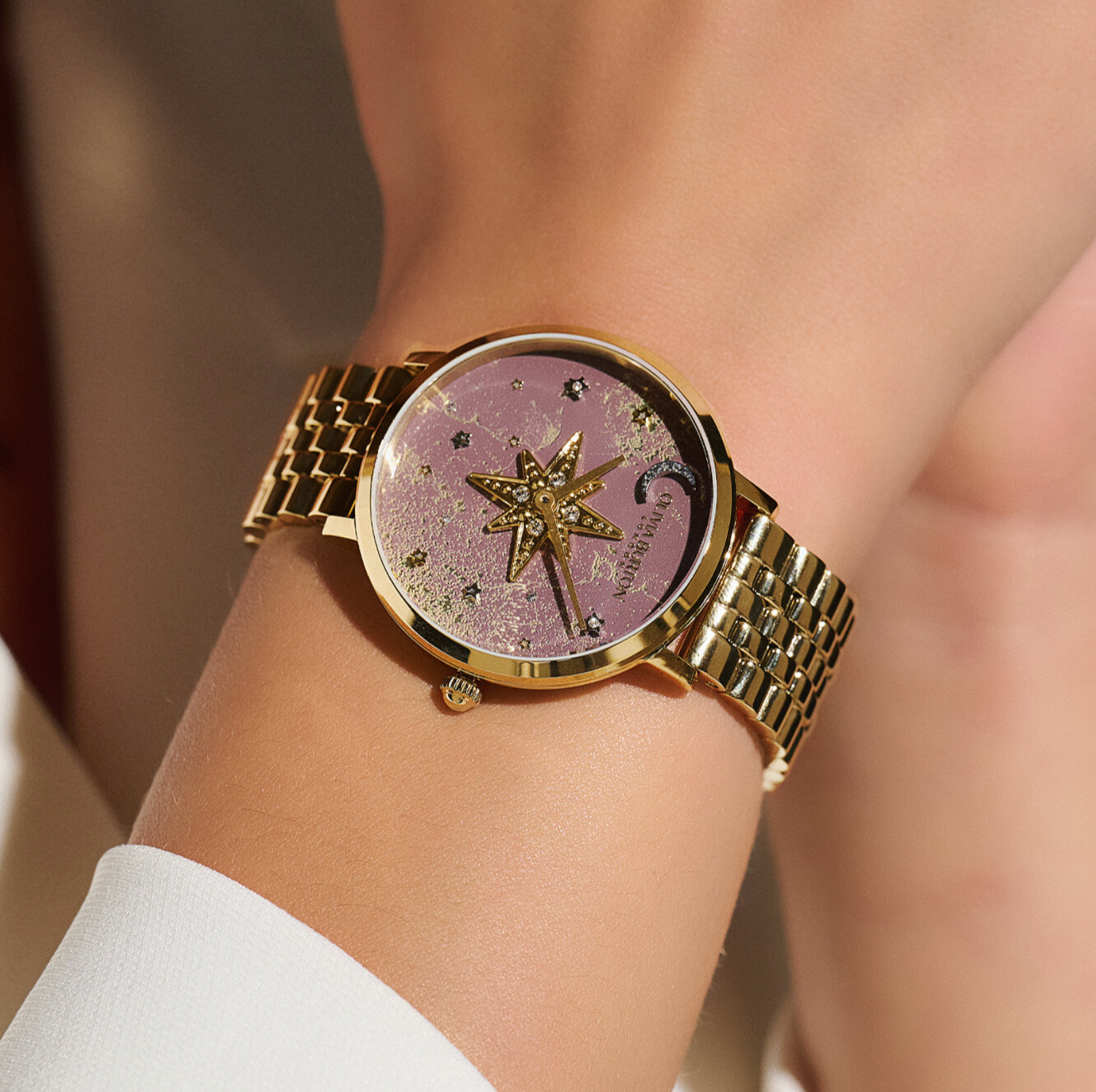 Olivia Burton Watch Art Deco Ionic Plated Gold Steel OB16DC02