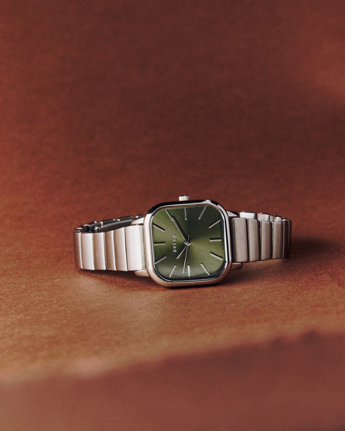 Breda Esther Unisex Watch of Silver/Moss Stainless Steel, 26mm, 1735A