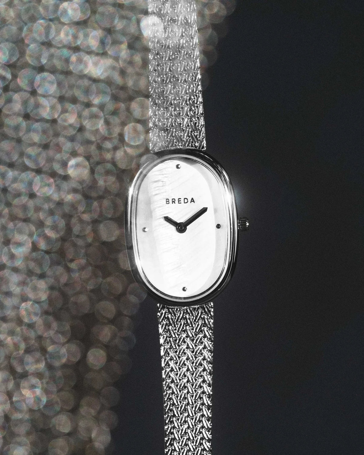 Breda Jane (Tethered) Unisex Watch of Silver/Silver/Pearl Stainless Steel, 23mm, 1741M