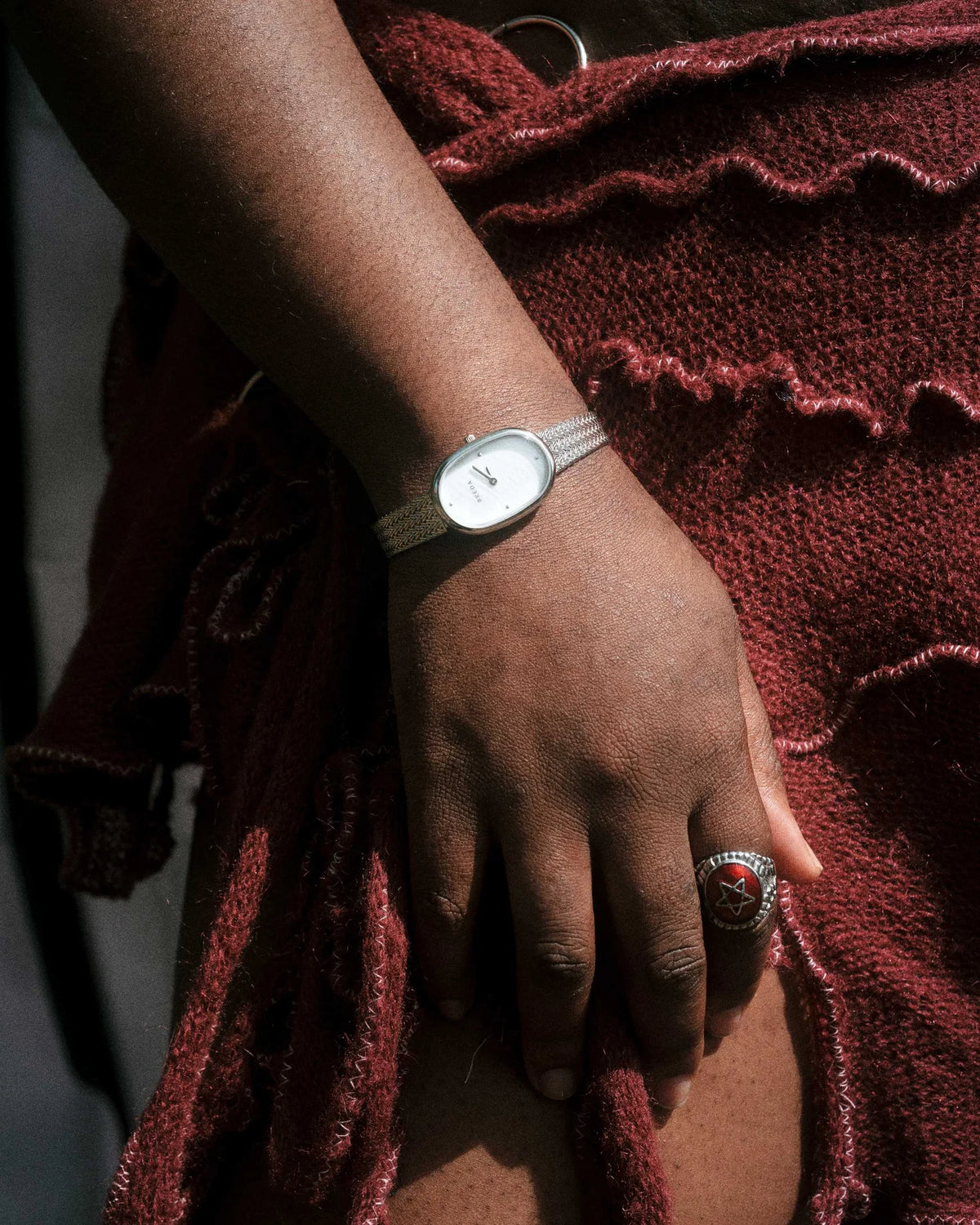 Breda Jane (Tethered) Unisex Watch of Silver/Silver/Pearl Stainless Steel, 23mm, 1741M