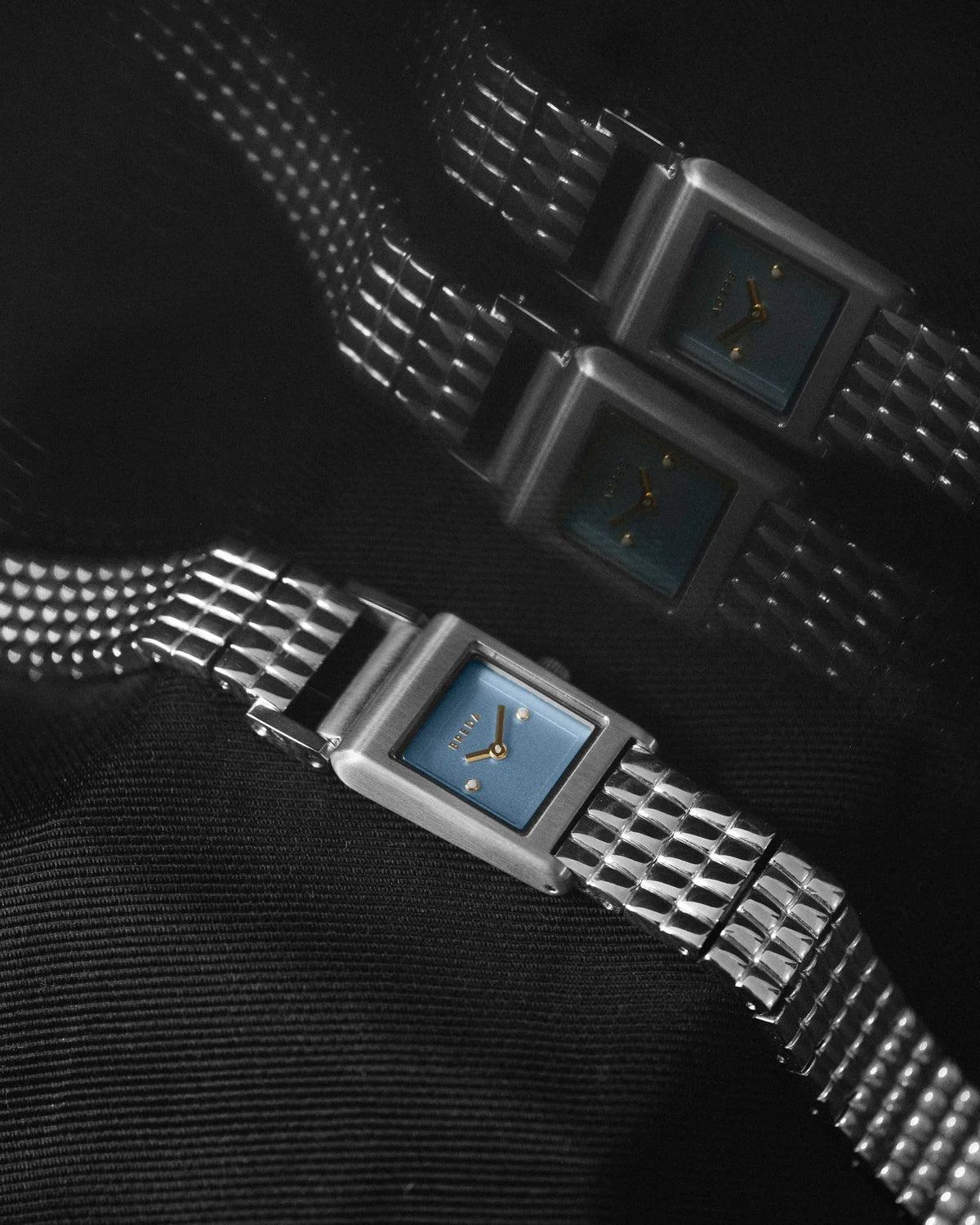 Breda Revel Unisex Watch of Silver/Silver/Sky Stainless Steel, 18mm, 1746A