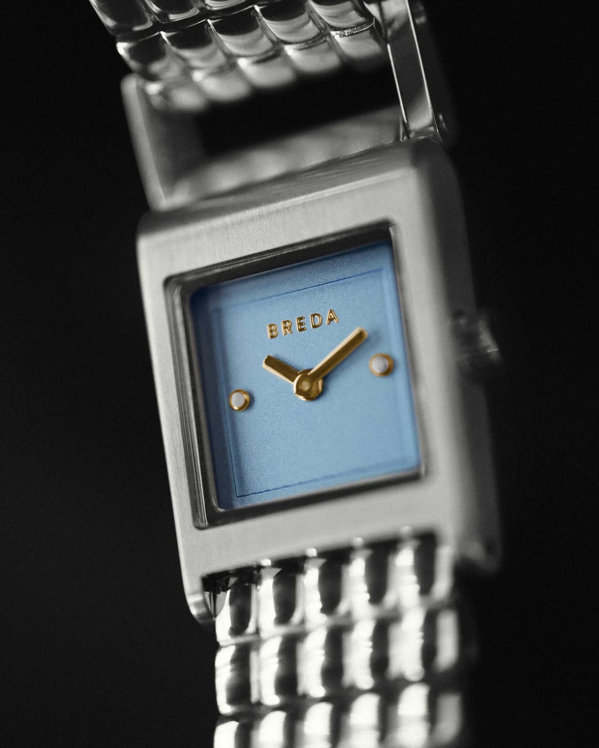 Breda Revel Unisex Watch of Silver/Silver/Sky Stainless Steel, 18mm, 1746A