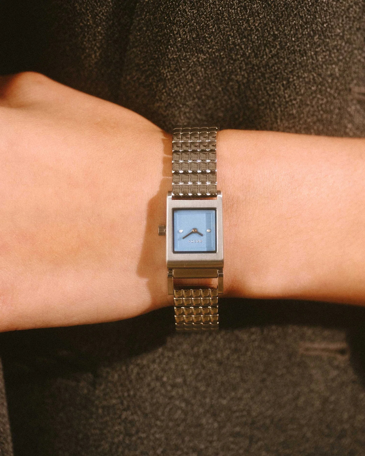 Breda Revel Unisex Watch of Silver/Silver/Sky Stainless Steel, 18mm, 1746A