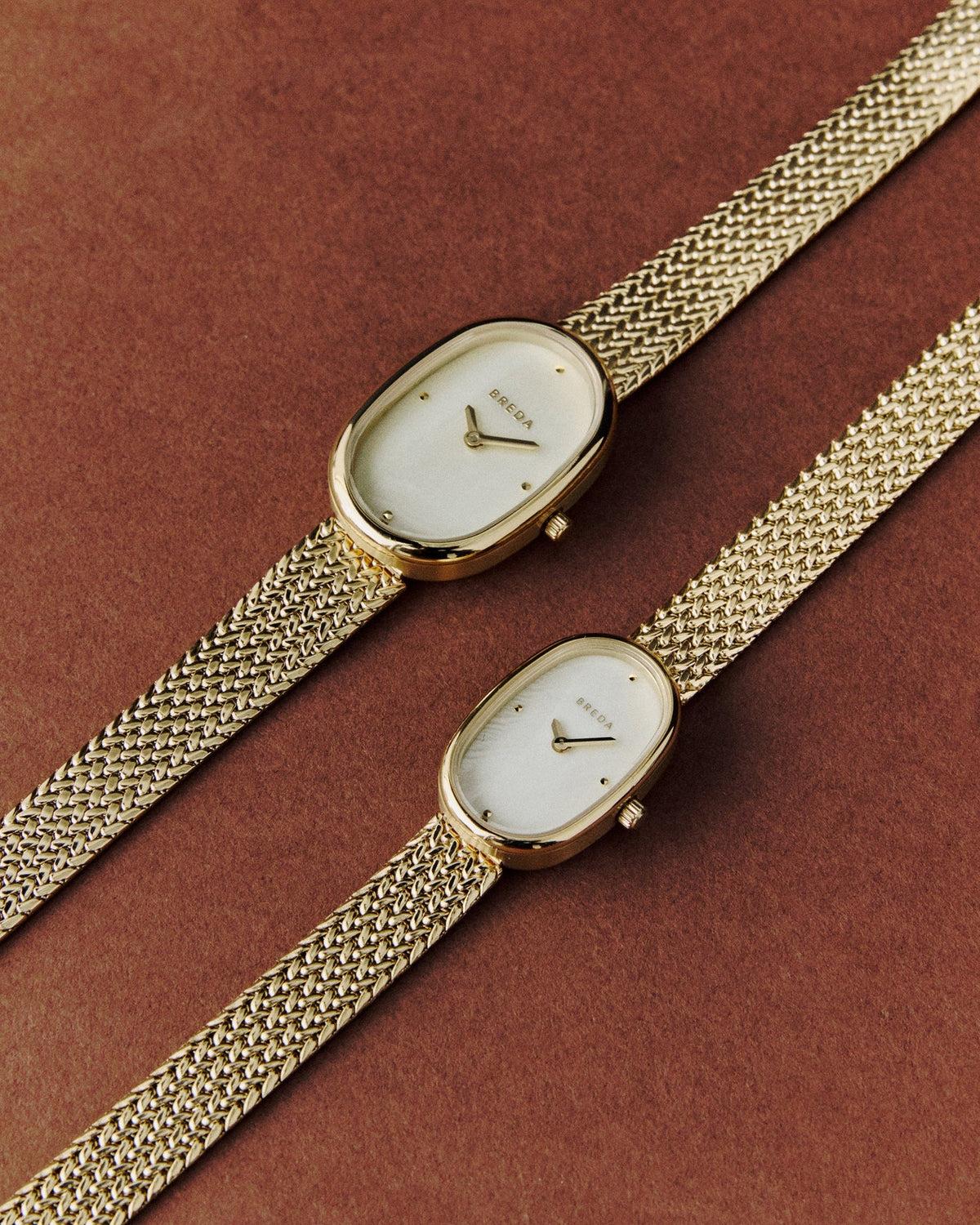 Breda Jane (Tethered) Small Women's Watch of Gold Stainless Steel/Mesh Bracelet, 18mm, 1757A