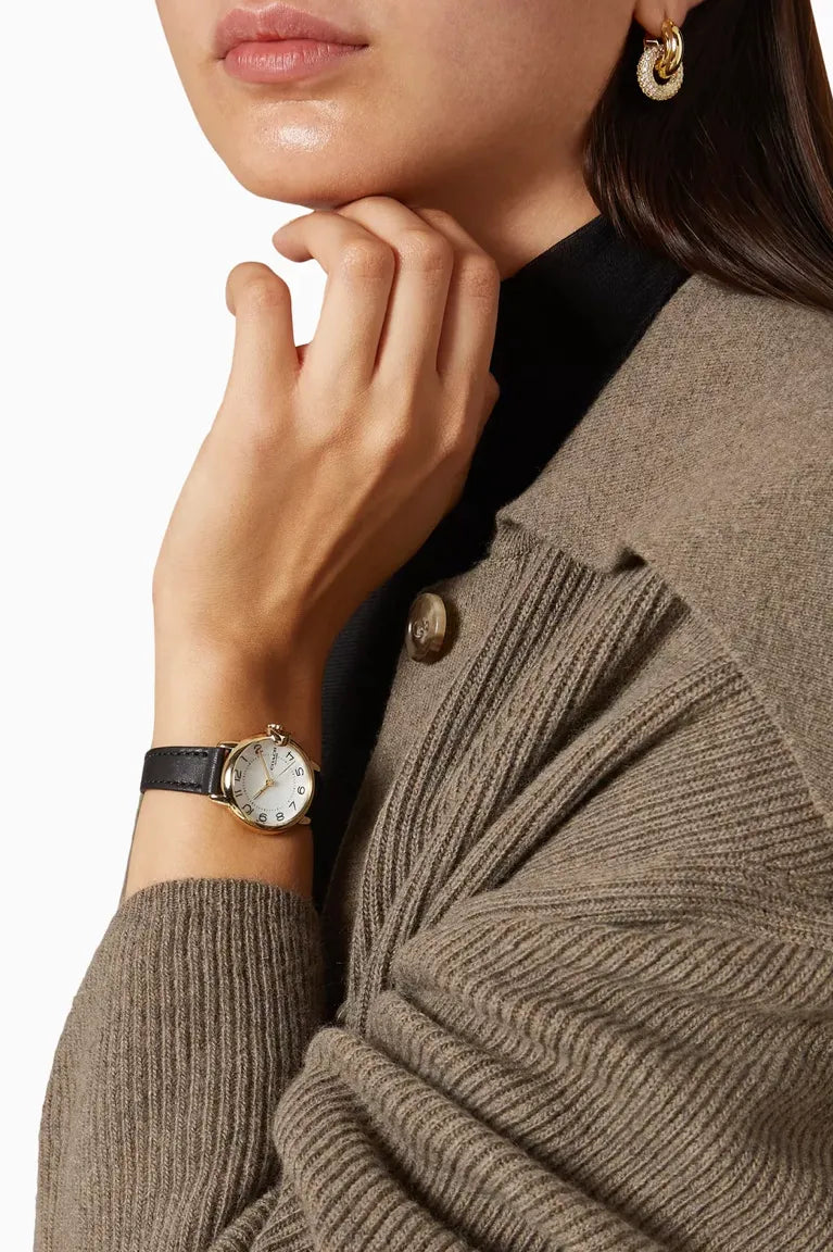 Coach Arden Small Ladies Watch of Silver Stainless Steel/Leather Strap, 28mm, 14503612