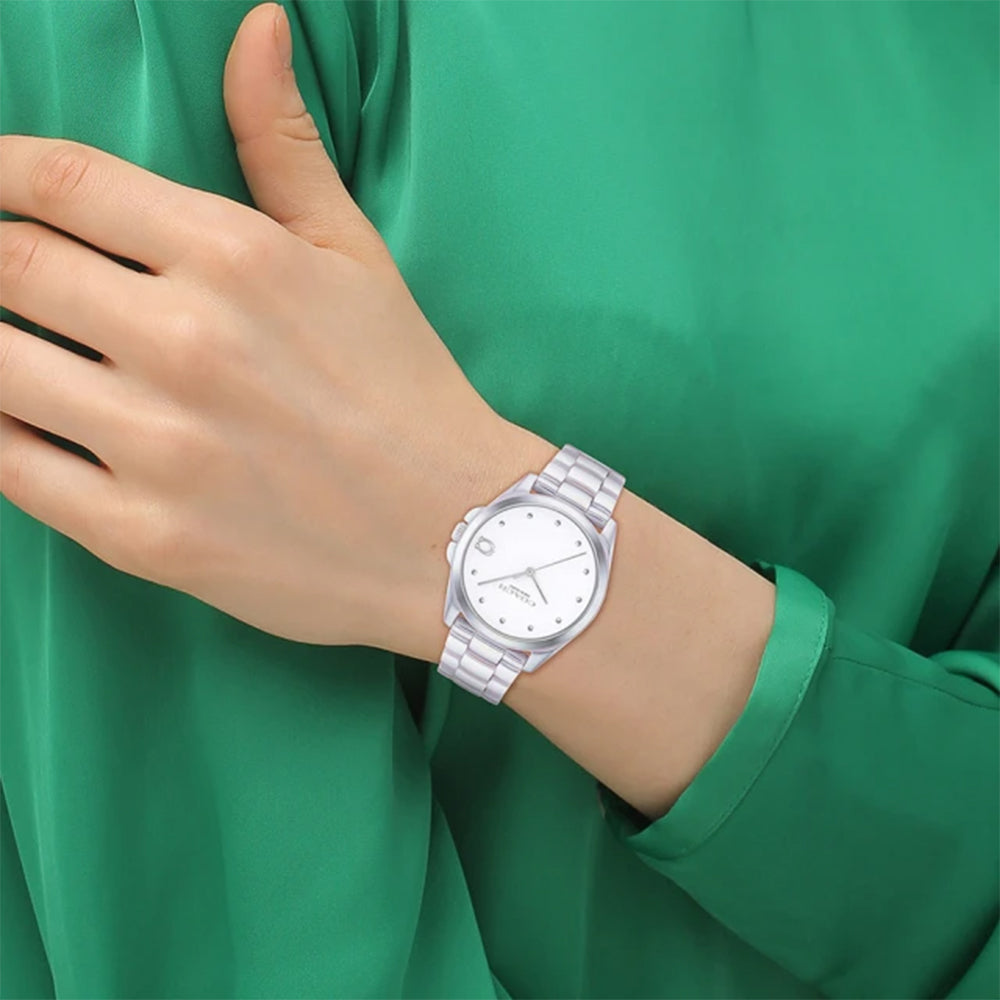 Coach Greyson Ladies Watch of White Ceramic/Bracelet, 36mm, 14504390