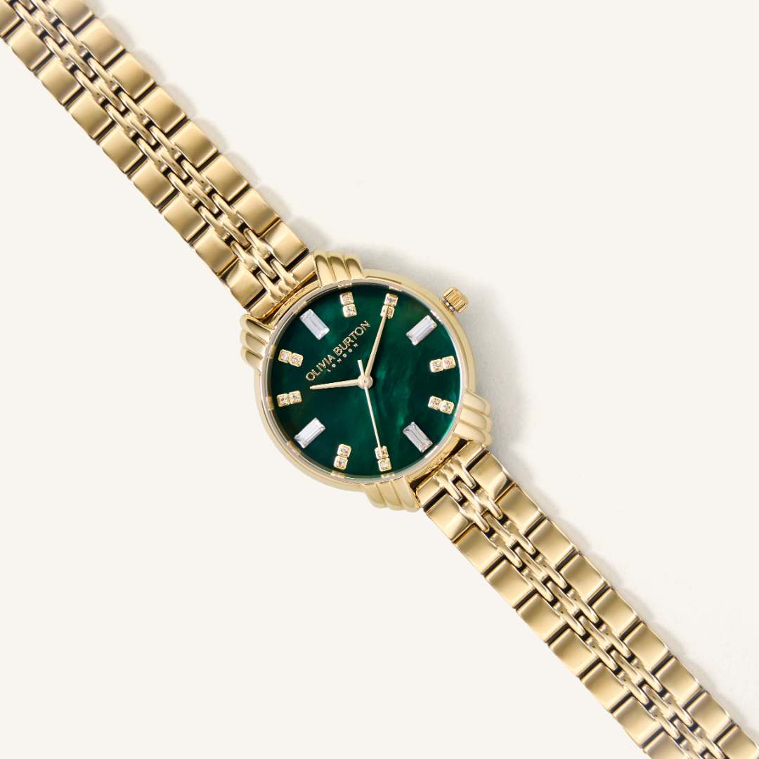 Olivia Burton Watch Art Deco Ionic Plated Gold Steel OB16DC02