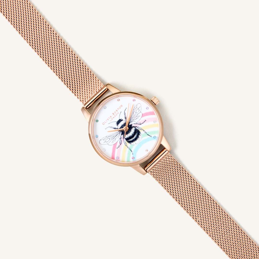 Olivia Burton Watch Illustrated Animals Ionic Plated Rose Gold Steel OB16WL90